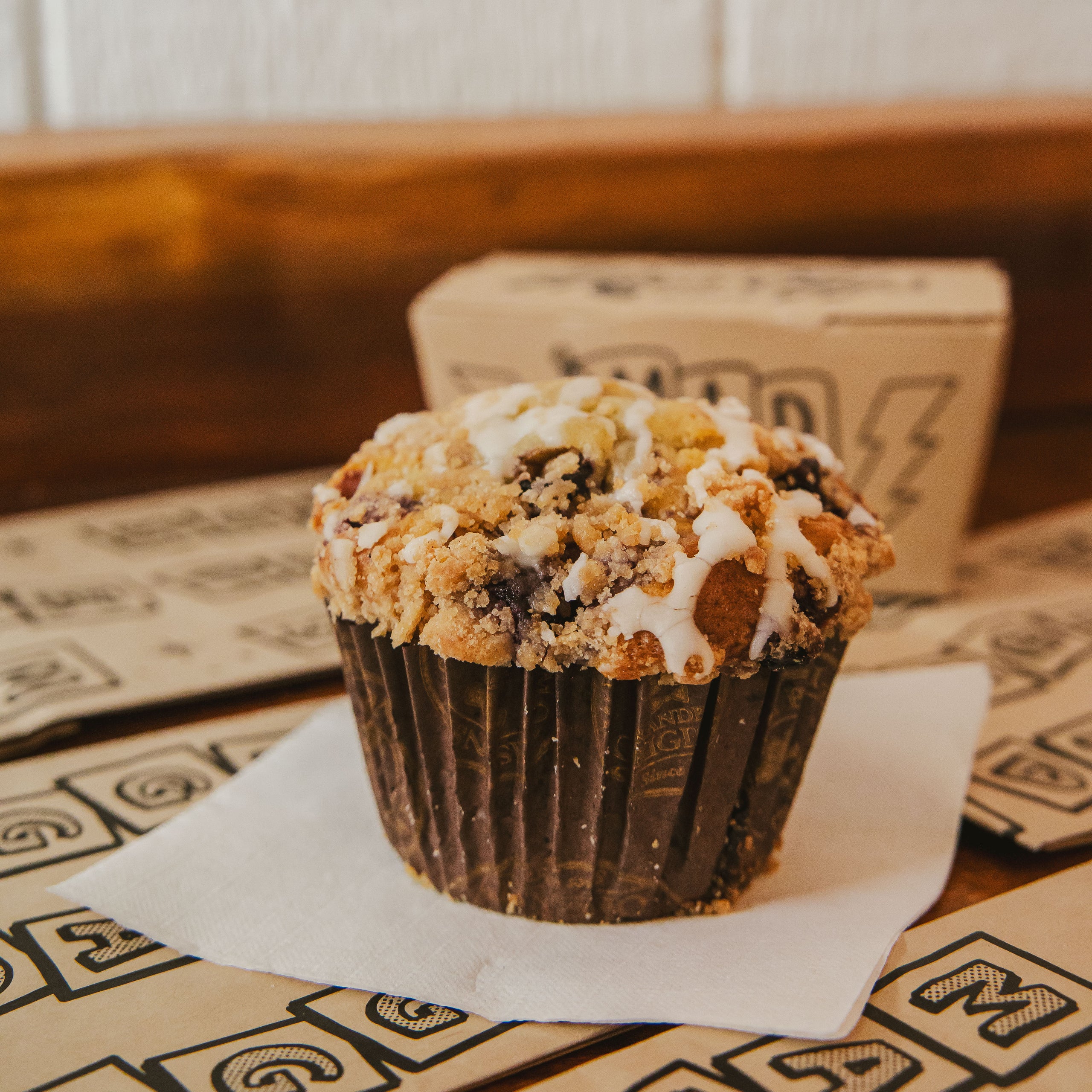 Banana donkerblauwe cappuccino muffins